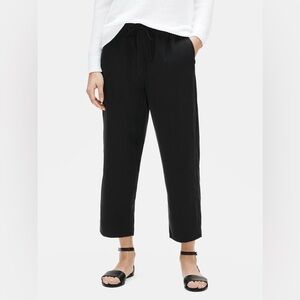 Eileen Fisher Tencel Jersey Slouchy Crop Pants in Black, size Small Petite